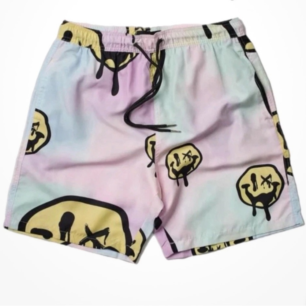 NWT REASON HAZY SMILE MENS SWIM TRUNKS MULTICOLORED BOARD SHORTS SZ MEDIUM